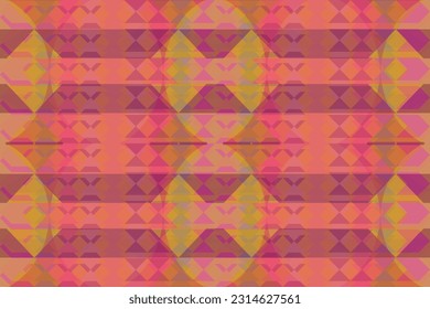 Ethnic zigzag pattern in retro colors, Aztec style seamless vector background