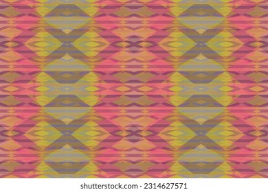 Ethnic zigzag pattern in retro colors, Aztec style seamless vector background