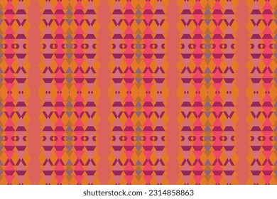 Ethnic zigzag pattern in retro colors, Aztec style seamless vector background