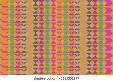 Ethnic zigzag pattern in retro colors, Aztec style seamless vector background