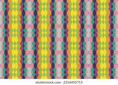 Ethnic zigzag pattern in retro colors, Aztec style seamless vector background