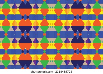 Patrón de zigzag étnico en colores retro, estilo azteca fondo vectorial sin costura