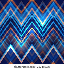Ethnic zigzag pattern in retro colors, aztec style seamless vector background 