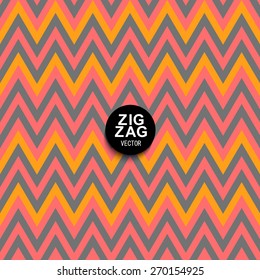 Ethnic zigzag pattern in retro colors, aztec style seamless vector background.