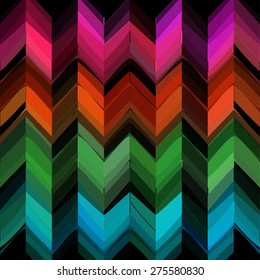 Ethnic zigzag pattern in retro colors, aztec style vector background