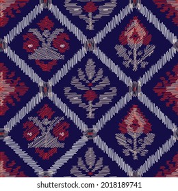 ethnic zigzag seamless pattern on navy