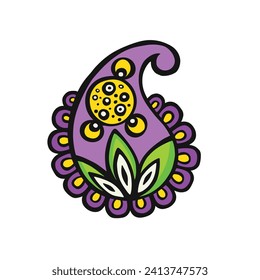 ethnically stylized purple paisley, vector