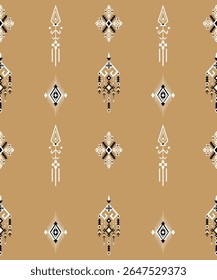 Ethnic-Inspired Geometric Vector Design in light brown