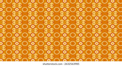 Ethnic-Inspired Seamless Pattern in Yellow and Orange Tones