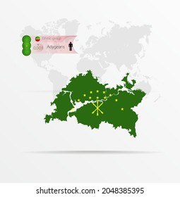 The ethnicities in Tatarstan, ethnic group Adygeans ethnic groups. Map Tatarstan combined with Adygeans ethnic groups flag.