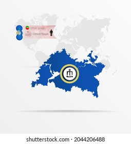 The ethnicities in Tatarstan, ethnic group Crimean Nogais ethnic groups. Map Tatarstan combined with Crimean Nogais ethnic groups flag.