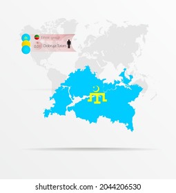 The ethnicities in Tatarstan, ethnic group Dobruja Tatars ethnic groups. Map Tatarstan combined with Dobruja Tatars ethnic groups flag.