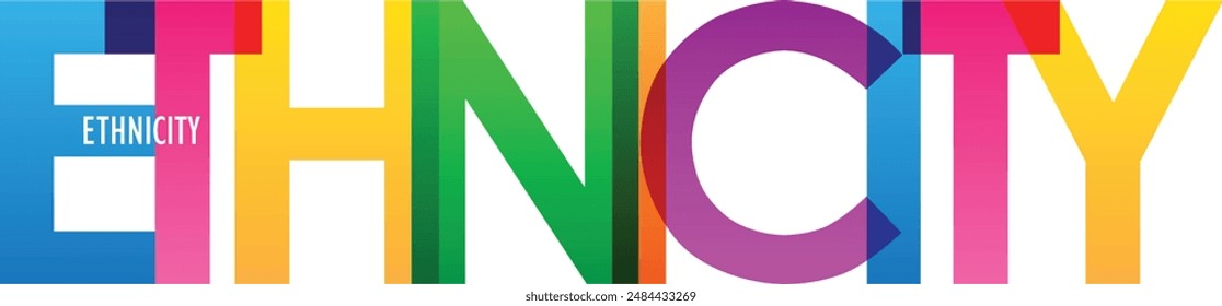 ETHNICITY colorful rainbow typography banner, Colorful graffiti vector background