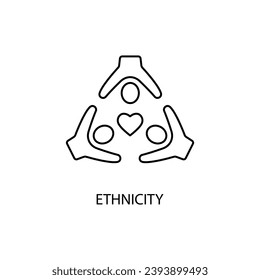 icono de línea de concepto de etnicidad. Ilustración de elemento simple. diseño de símbolos de esquema de concepto de etnicidad.