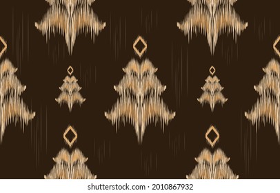 ethnicity ikat seamless pattern geometric ethnic oriental traditional embroidery style.autumn Design for background,carpet,mat,wallpaper,clothing,wrapping,Batik,fabric,Vector illustration.