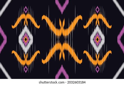 ethnicity ikat seamless pattern geometric ethnic oriental traditional embroidery style.Design for background,carpet,mat,wallpaper,clothing,wrapping,Batik,fabric,Vector illustration.