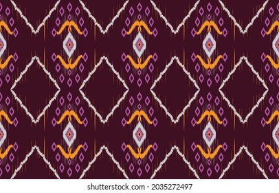 ethnicity ikat seamless pattern geometric ethnic oriental traditional embroidery style.Design for background,carpet,mat,wallpaper,clothing,wrapping,Batik,fabric,Vector illustration.