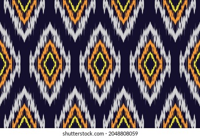 etnicidad ikat patrón sin fisuras estilo geométrico étnico oriental tradicional bordado. Diseño para fondo, alfombra, alfombra, papel pintado, ropa, envoltura, batik, tela, ilustración vectorial.