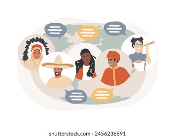 Ethnicity isolated concept vector illustration. Ethnic group, common language, ancestry and history, cultural heritage, national cuisine, social difference, human rights vector concept.