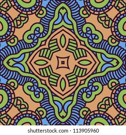 Ethnicity round color ornament, mosaic vector illustration