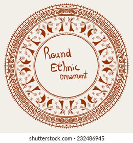 ethnicity round ornament, girl-bird