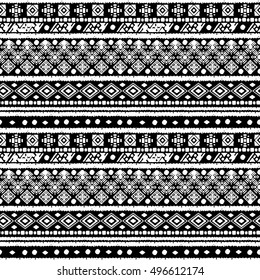 Ethnicity seamless pattern. Boho style. Ethnic wallpaper. Tribal art print. Old abstract borders background texture