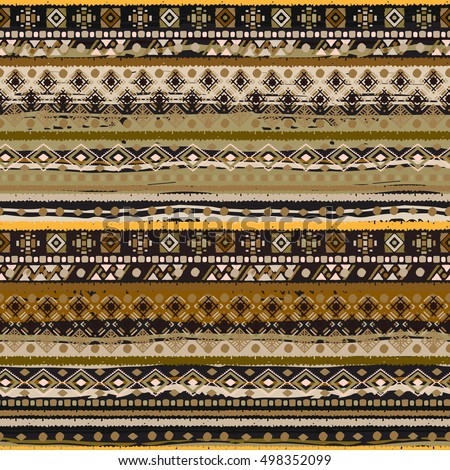 Ethnicity seamless pattern. Boho style. Ethnic wallpaper. Tribal art print. Old abstract borders background texture