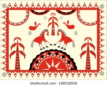 Ethnicpattern in a style of russian  ornament.