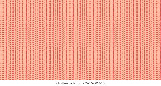 Ethnic-style seamless red pattern on tan background featuring diamonds and zigzag lines. Ideal for textiles, wallpaper, or decorative arts and crafts.