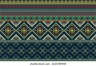 Ethnic-style seamless vector pattern. Tribal motif on a geometric background. Printing ornaments for paper, wallpaper, covers, textiles, fabric, apparel, and other materials