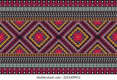 Ethnic-style seamless vector pattern. Tribal motif on a geometric background. Printing ornaments for paper, wallpaper, covers, textiles, fabric, apparel, and other materials
