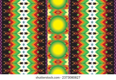 Patrón vectorial sin fisuras de estilo étnico. Motivo tribal en un fondo geométrico. Ornamentos de impresión para papel, papel pintado, cubiertas, textiles, tejidos, prendas de vestir y otros materiales
