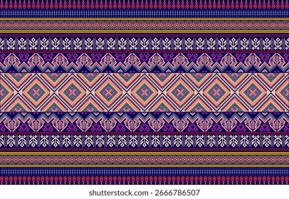 Ethnic-style seamless vector pattern. Tribal motif on a geometric background. Printing ornaments for paper, wallpaper, covers, textiles, fabric, apparel, and other materials