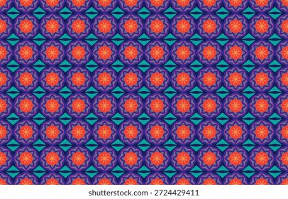 Patrón de Vector sin costuras de estilo étnico. Motivo tribal sobre fondo geométrico. Adornos de impresión para papel, Fondo de pantalla, cubiertas, textiles, tela, ropa y otros materiales