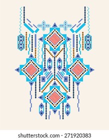 Ethnic,tribal neck print,embellishment in vector.