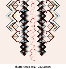 Ethnic,tribal neck print,embellishment in vector.