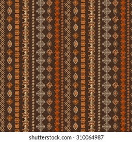 Ethno boho seamless border ornament. Tribal art print. Colorful repeating background. Cloth design, wallpaper, wrapping