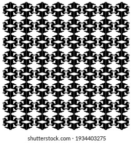 ETHNO DESIGN BLOCKS AZTECS BLACK WHITE