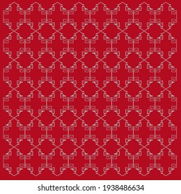 Ethno Design blocks Aztecs Silver Red