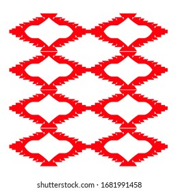 Ethno, design blocks Aztecs zig zag pattern