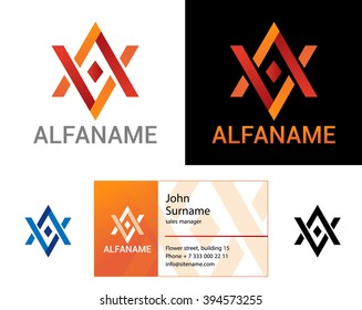 Ethno pattern. Design modern logos for legal business. On white and on black background.