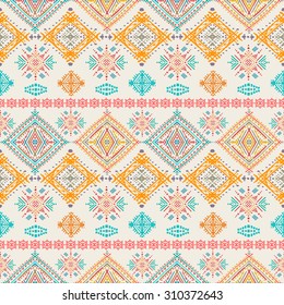 Ethno seamless ornament. Ethnic boho repeatable pattern. Tribal art background. Fabric design, wallpaper, wrapping