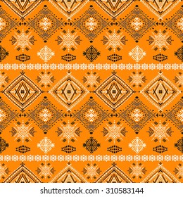 Ethno seamless ornament. Ethnic boho repeatable pattern. Tribal art background. Fabric design, wallpaper, wrapping