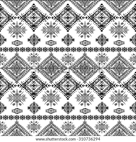 Ethno seamless ornament. Ethnic boho repeatable pattern. Tribal art background. Fabric design, wallpaper, wrapping