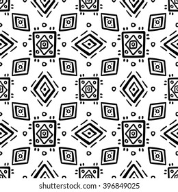 Ethno seamless pattern, boho ornament. Tribal art print, background for fabric design, wallpaper, wrapping.
