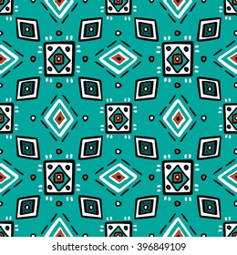 Ethno seamless pattern, boho ornament. Tribal art print, background for fabric design, wallpaper, wrapping.