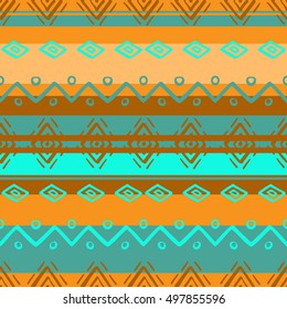 Ethno seamless pattern, boho ornament. Tribal art print, background for fabric design, wallpaper, wrapping.