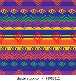 Ethno seamless pattern, boho ornament. Tribal art print, background for fabric design, wallpaper, wrapping.