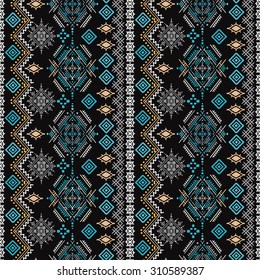 Ethno seamless pattern. Ethnic boho ornament. Tribal art print, repeatable background. Fabric design, wallpaper, wrapping