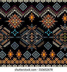 Ethno seamless pattern. Ethnic boho ornament. Tribal art print, repeatable background. Fabric design, wallpaper, wrapping